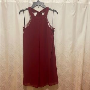 Elegant Burgundy Sleeveless Dress